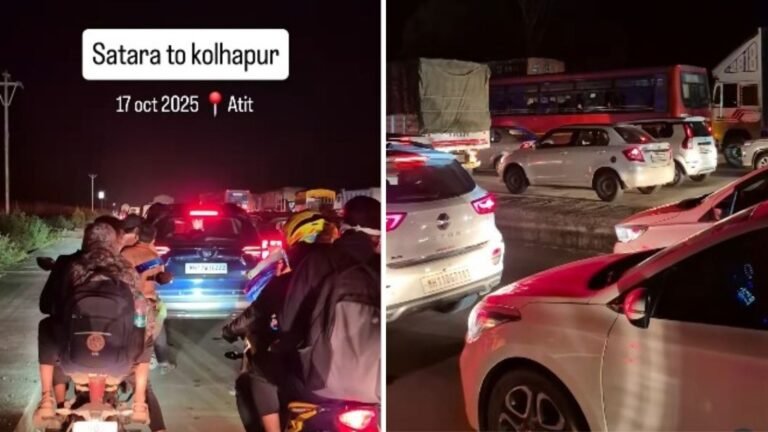 Pune Traffic: Diwali rush and potholes trigger massive jams on Pune–Satara bypass