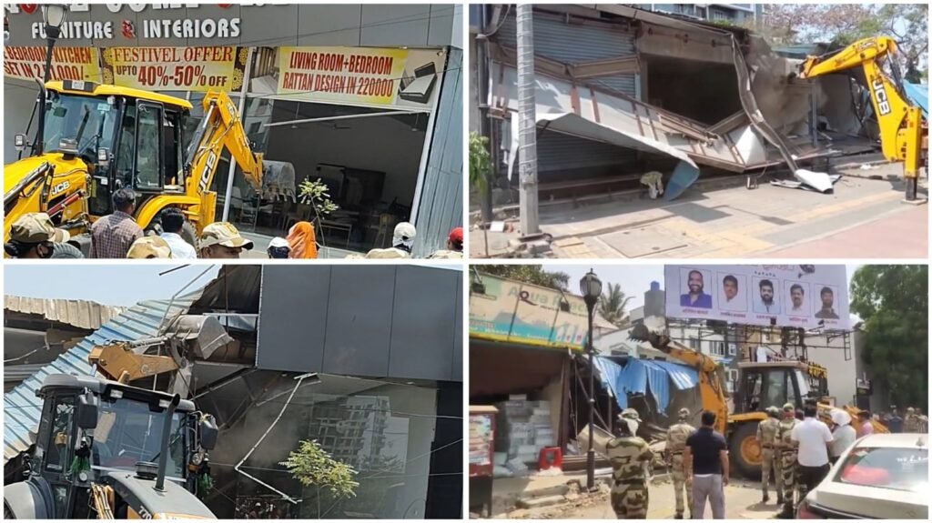 pcmc-demolishes-33-illegal-structures-on-wakad-brts-road-in-major-encroachment-drive