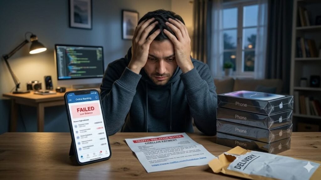 techie-loses-4.76-lakh-after-clicking-fake-traffic-challan-link;-fraudsters-buy-4-high-end-phones