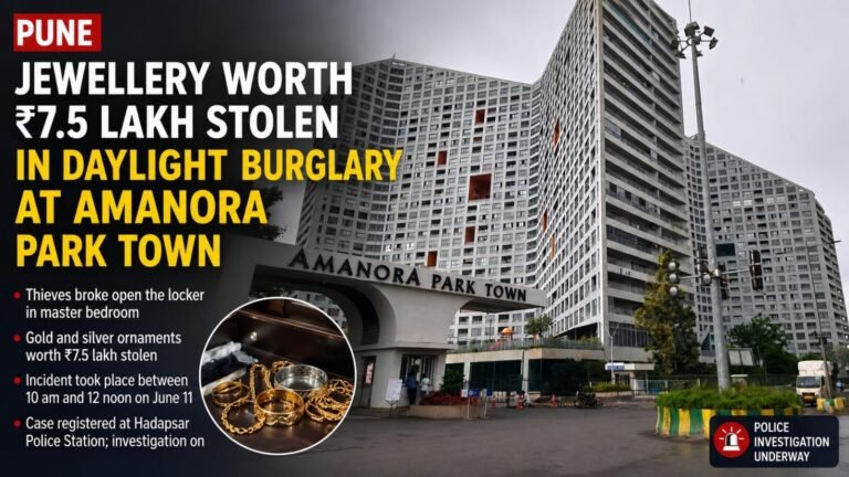 Pune: Jewellery Worth ₹7.5 Lakh Stolen in Daylight Burglary at Amanora Park Town Apartment