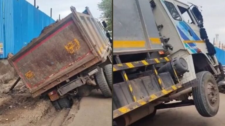 Pune: Newly Laid Warje Road Collapses, Raising Fresh Questions Over PMC’s Quality Control