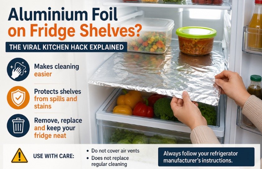 why-are-people-putting-aluminium-foil-on-fridge-shelves?-viral-kitchen-hack-explained