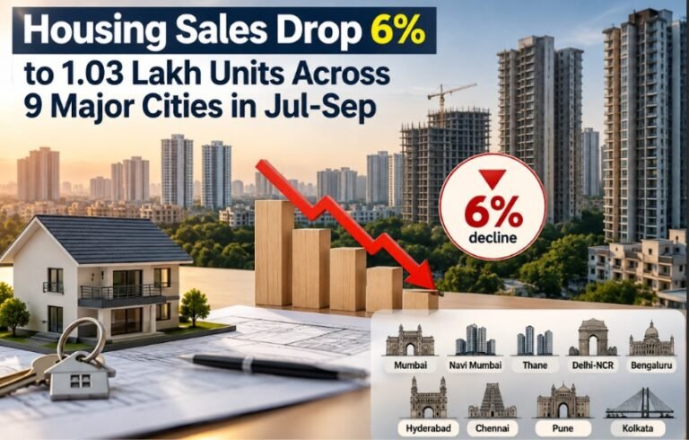 Housing Sales Fall 6% Across 9 Major Indian Cities in July-September; Pune Records 16% Decline