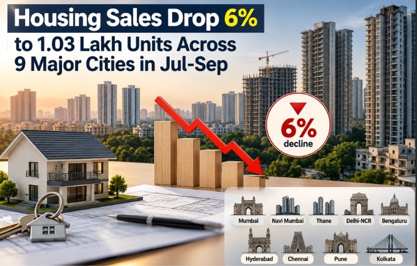 housing-sales-fall-6%-across-9-major-indian-cities-in-july-september;-pune-records-16%-decline
