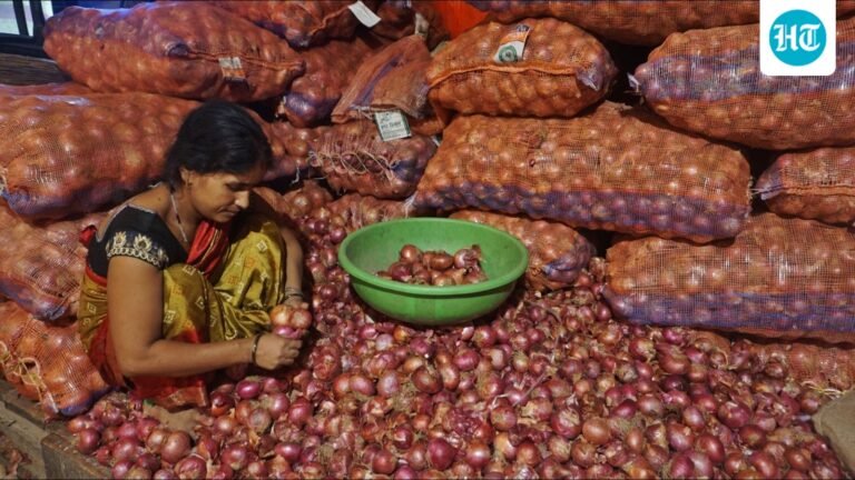 Onion wholesale prices fall to  ₹46 per kg in Nashik from  ₹55 a month ago