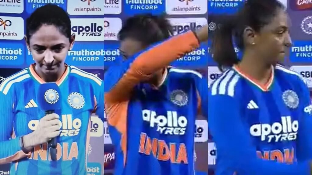 watch:-harmanpreet-kaur-breaks-down-in-tears-during-interview,-after-blazing-91-against-zimbabwe