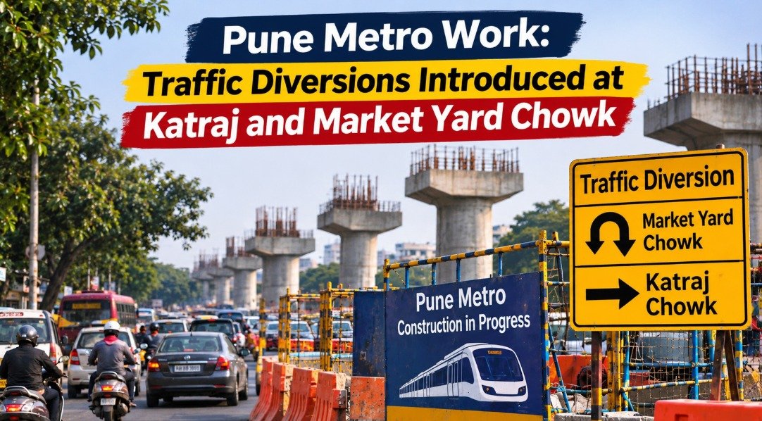 pune-metro-work:-traffic-diversions-introduced-at-katraj-and-market-yard-chowk